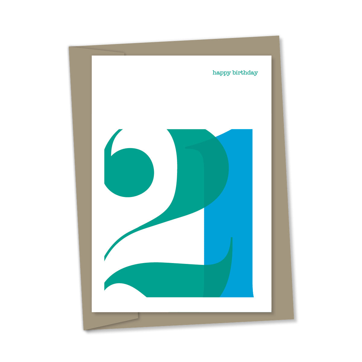 21st Birthday card overlapping numbers
