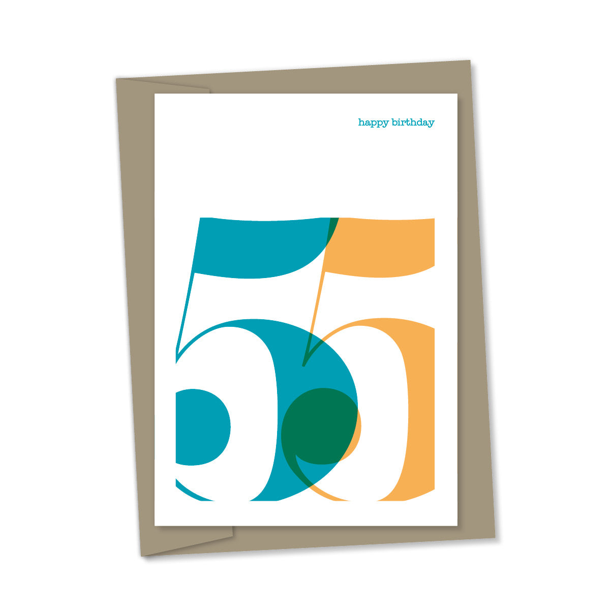 55th Birthday card overlapping numbers