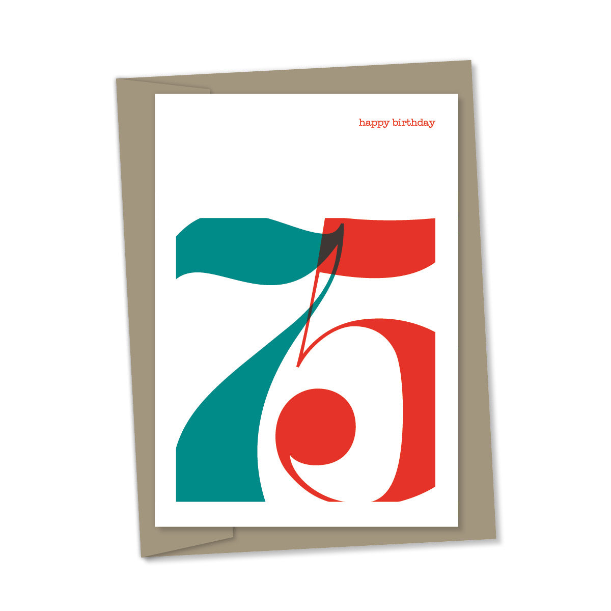 75th Birthday card overlapping numbers