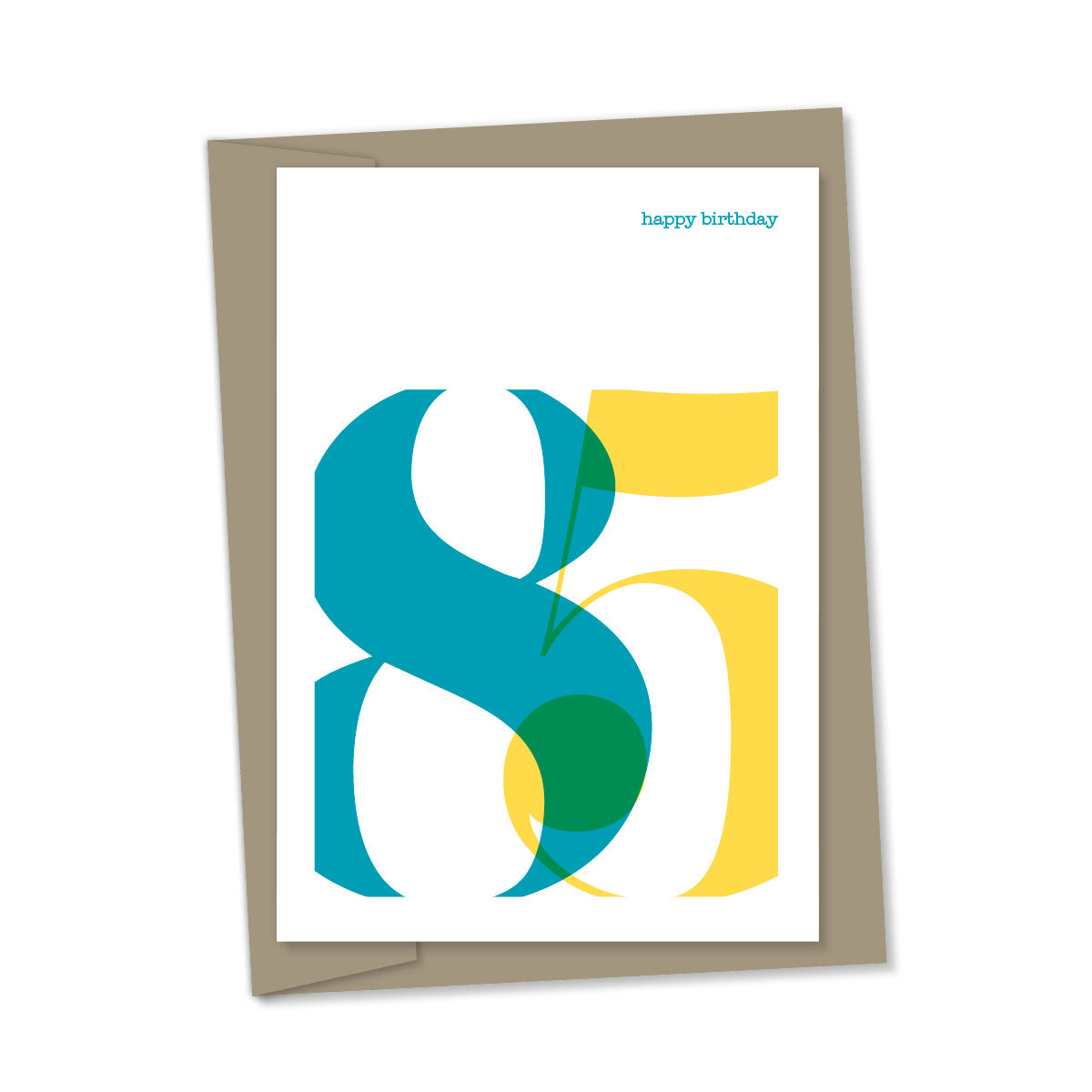 85th Birthday card overlapping numbers