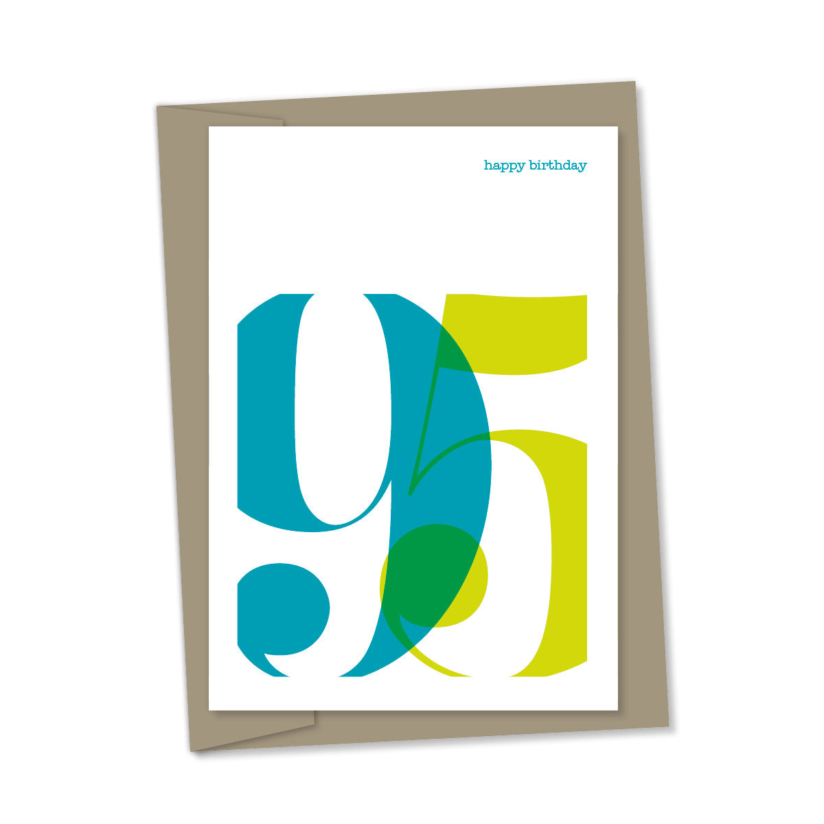 95th Birthday card overlapping numbers