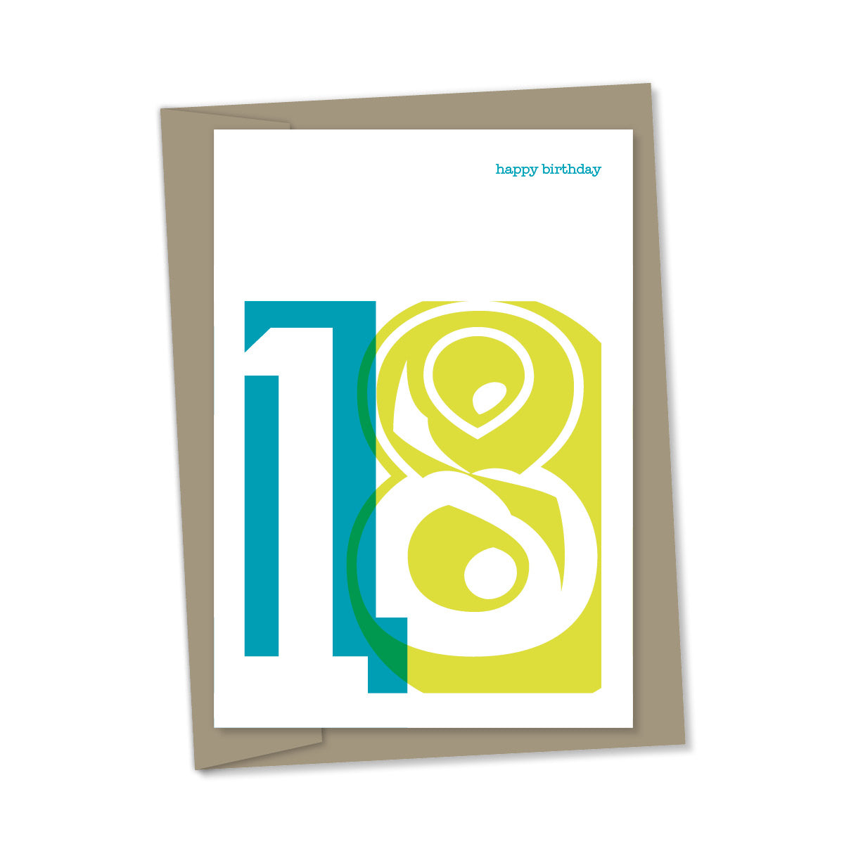 18th Birthday card overlapping numbers