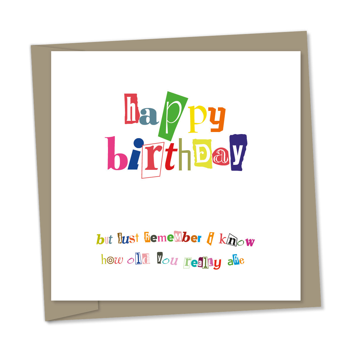 happy birthday – but just remember i know how old you really are – ransom note