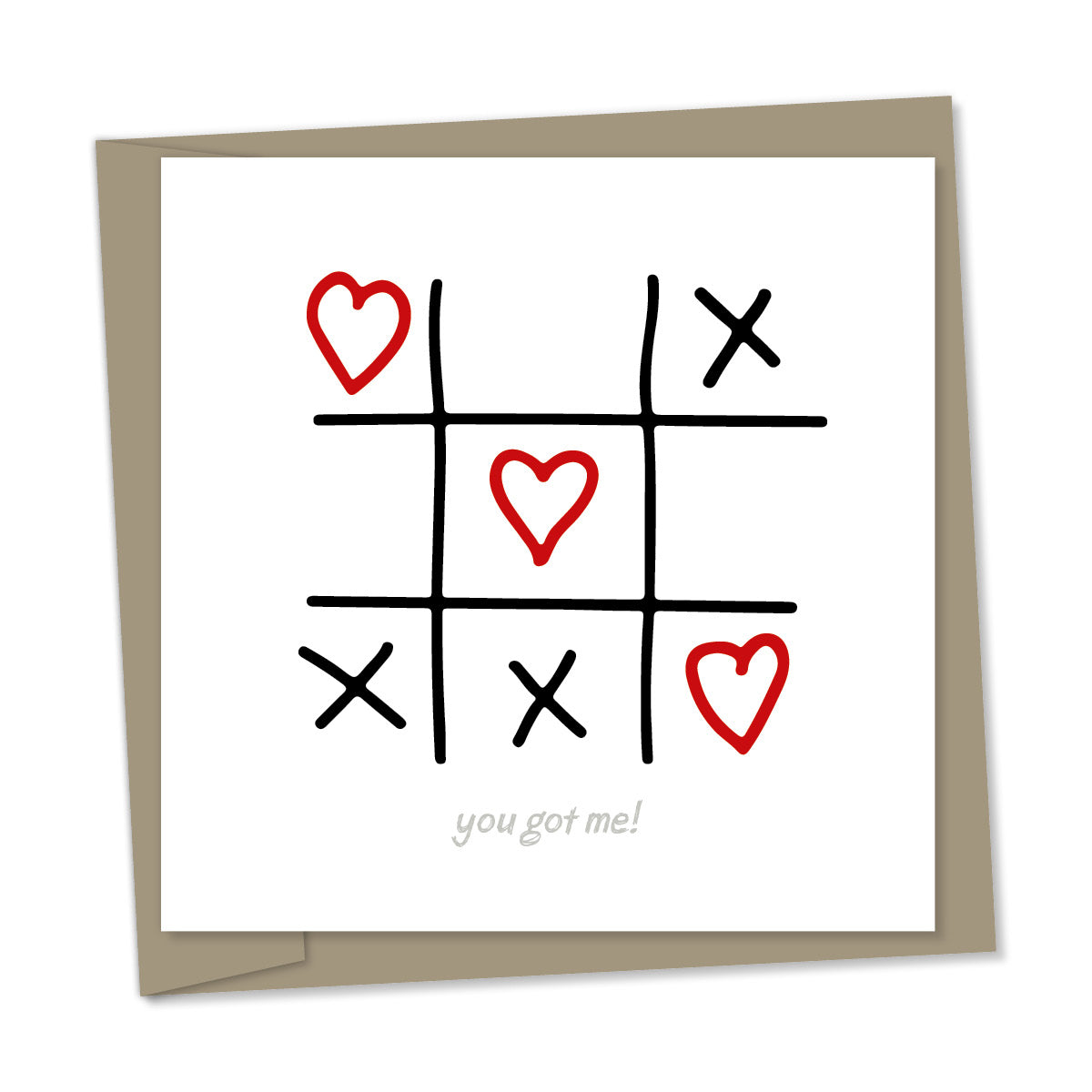 you got me – noughts and crosses with hearts