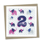 2nd birthday card – elephants