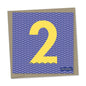 2nd birthday card – yellow number in a purple wavy sea