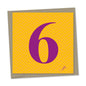 6th birthday, purple number, orange maze background