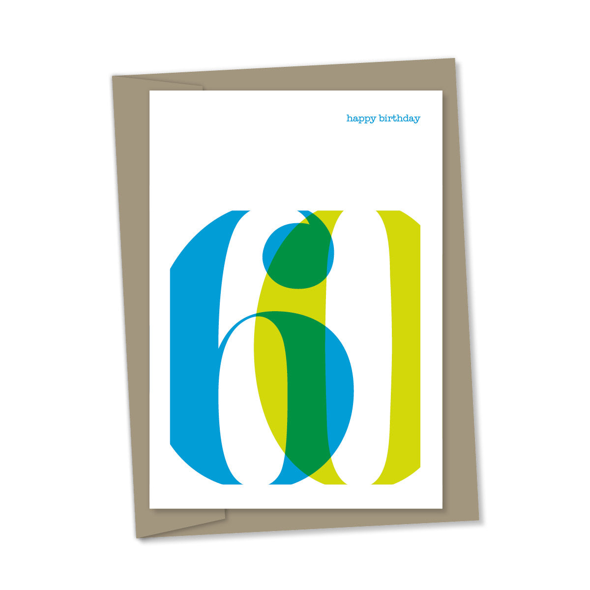 60th Birthday card overlapping numbers