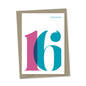 16th Birthday card overlapping numbers