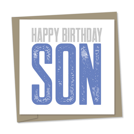happy birthday son – blue and grey