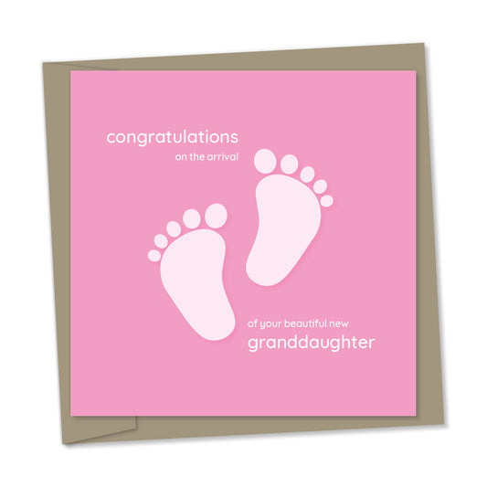 congratulations on the arrival of your beautiful new granddaughter – new baby girl card