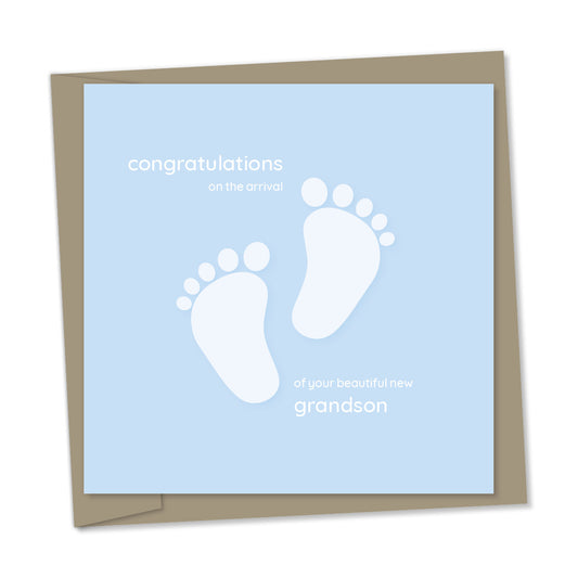congratulations on the arrival of your beautiful new grandson – new baby boy card