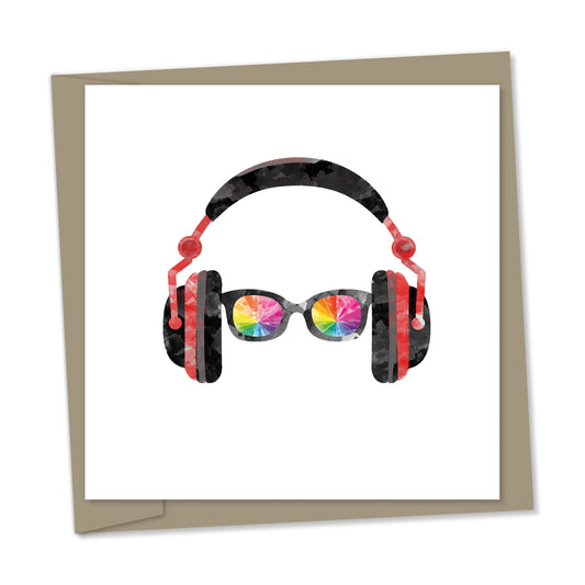 headphones and sunglasses
