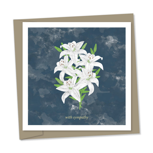 with sympathy – white lillies