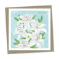 with sympathy – lillies light blue background