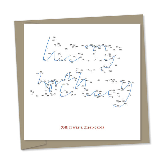 join the dots – happy birthday – OK, it was a cheap card
