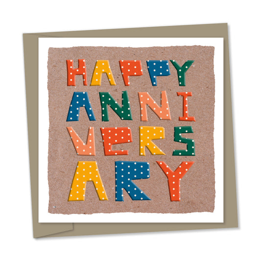 happy anniversary – hand cut type
