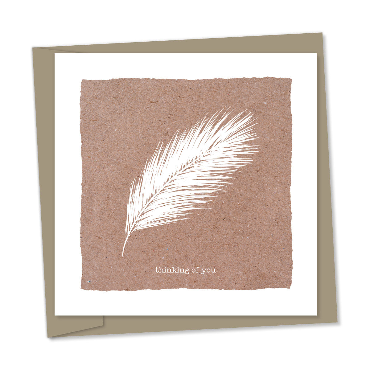 thinking of you – lino cut feather
