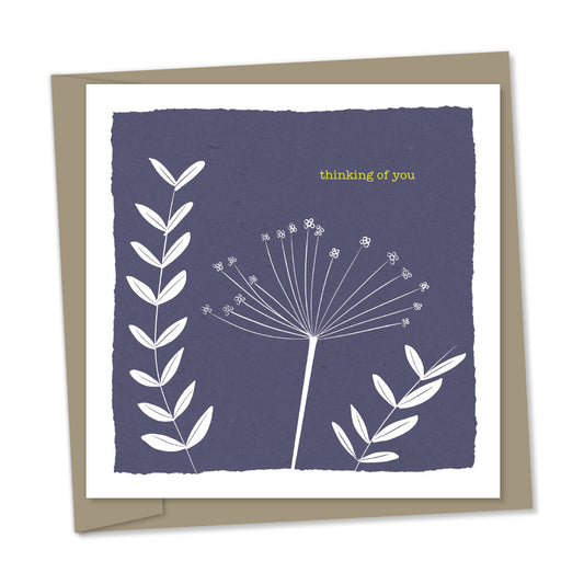 thinking of you – lino cut dandelion