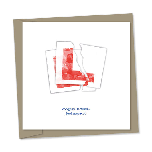 L-plates – congratulations – just married