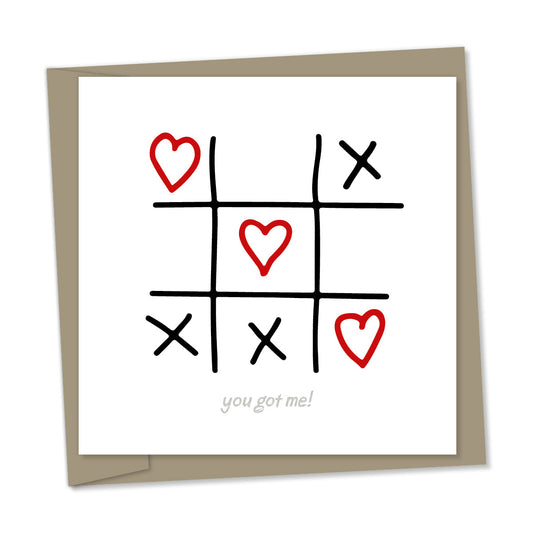 you got me – noughts and crosses with hearts