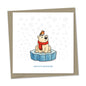 polar bear and robin on a block of ice