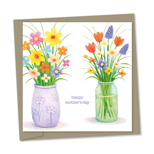 mother’s day – two vases of flowers