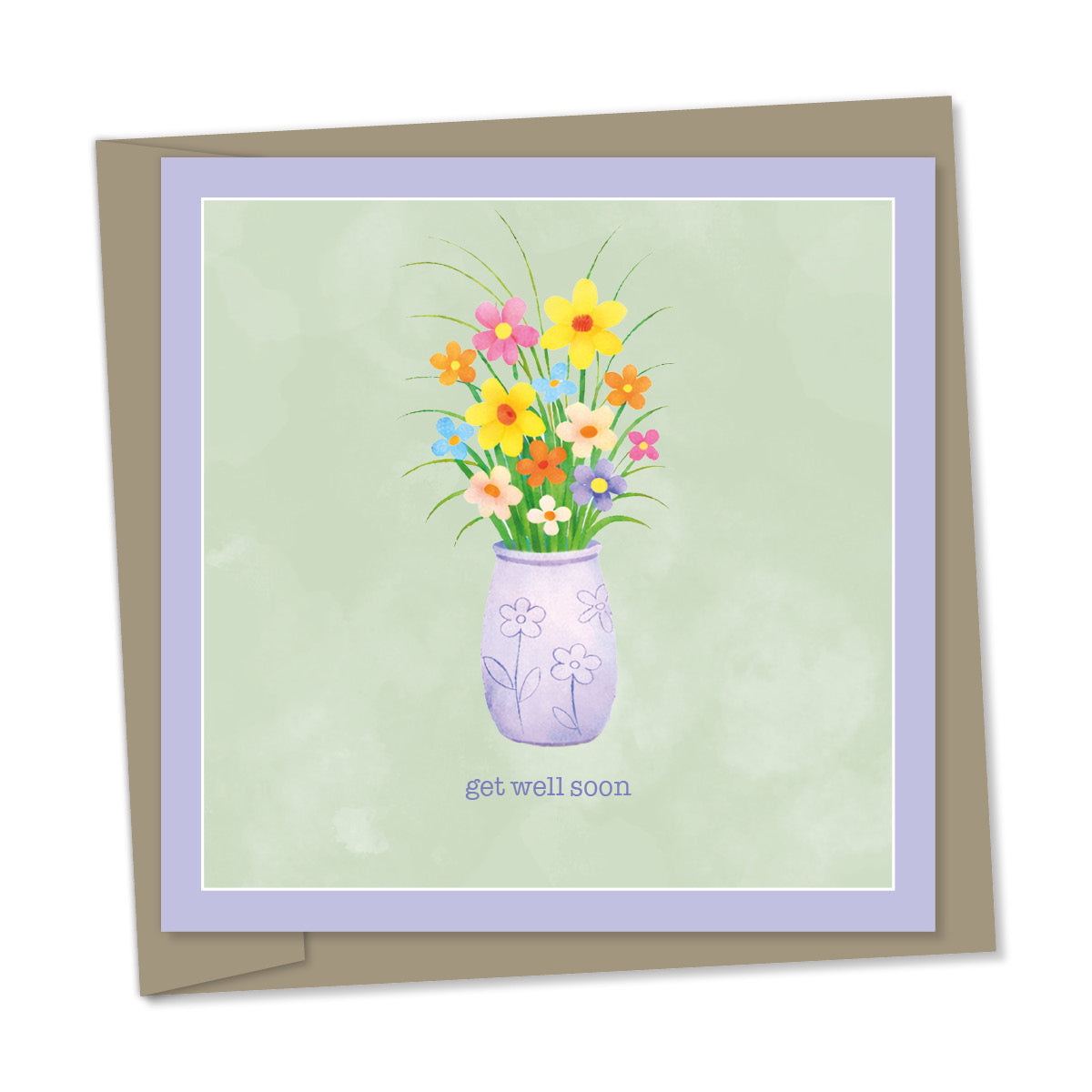 get well soon – spring flowers in vase